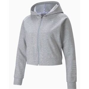 Size M Puma Grey RTG Full Zip Up Crop Hoodie